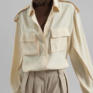 Love Culture Cream Semi Sheer Blouse